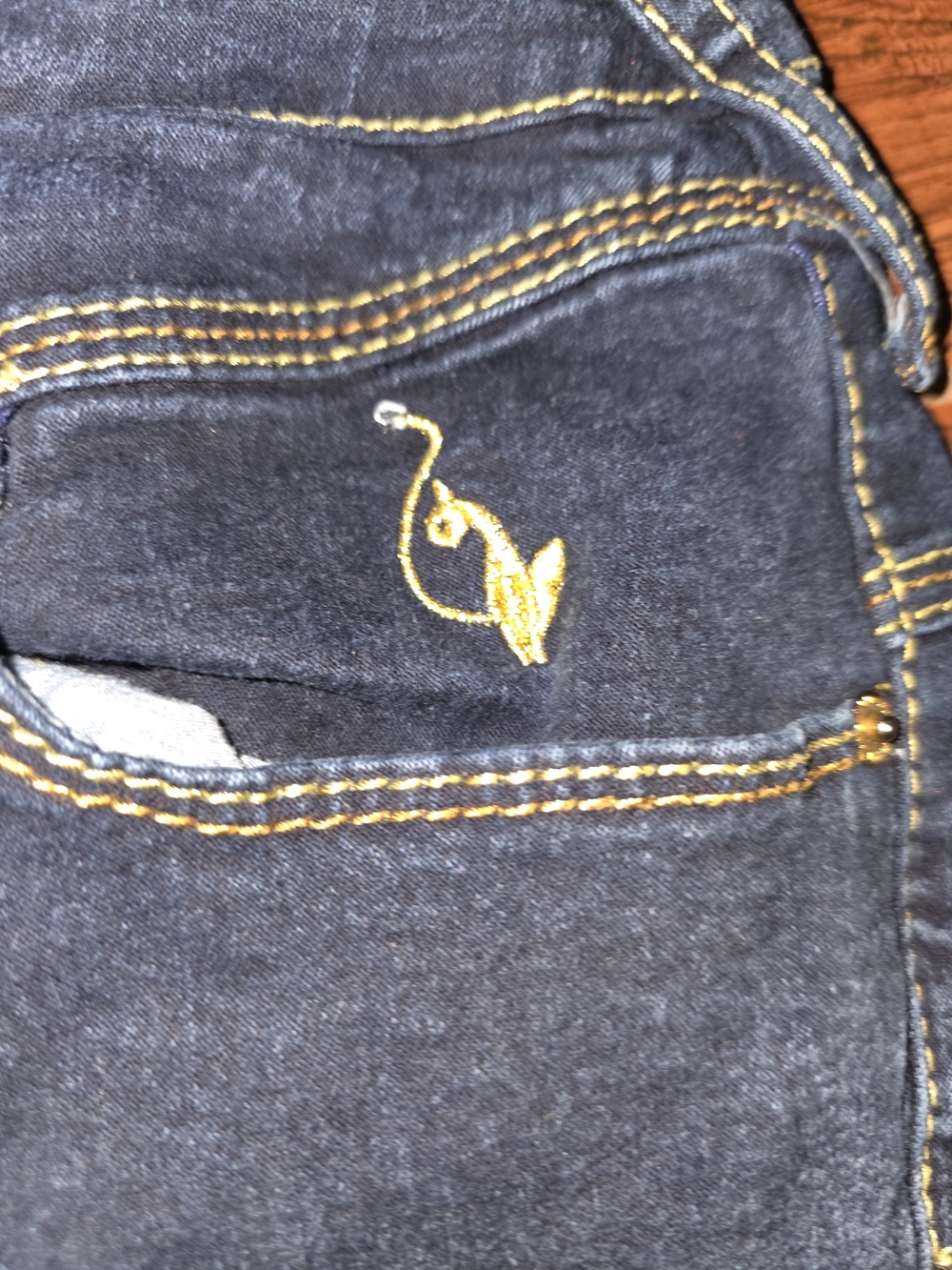 Baby Phat Dark Blue Bootcut Capris with Button Trim - Picture 2 of 4